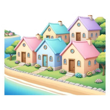 Pastel Roof Cottages sticker