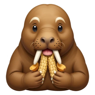 Walrus holding peanuts sticker