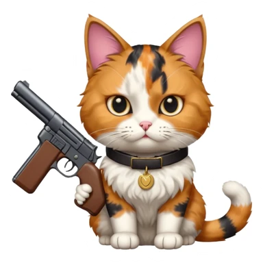 Cat with a gun sticker