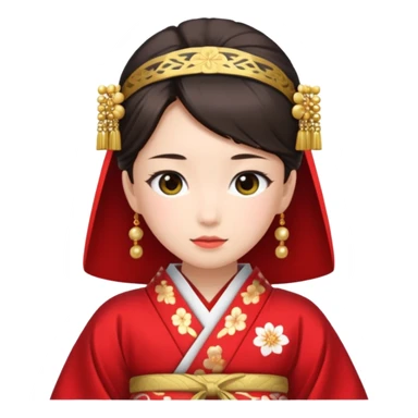 Japanese Princess with in red ceremonial robe kimono sticker