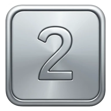 Make a square icon for a paid subscription, silver, and the number 2. sticker