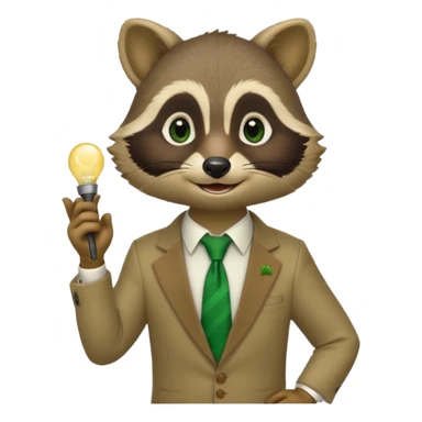 waiter racoon green tie sticker