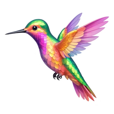 peach pink and yellow-green humming bird sticker