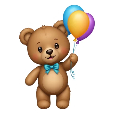Teddy bear with colourful balloon in hand sticker