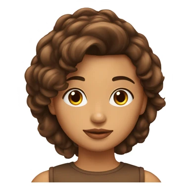 Chica con cabello largo marron y tez morena sticker