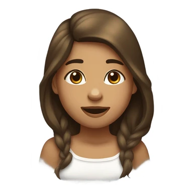 Une fille aux cheveux brun foncé fais un bisous sur la joue  a un Husky doré clair sticker