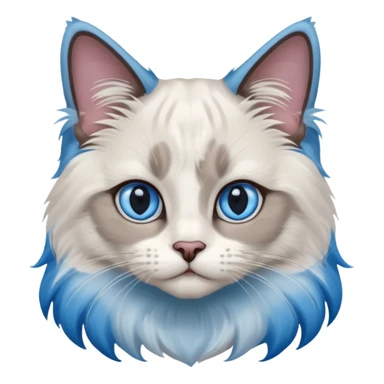 ragdoll, blue eyes, blue bi color sticker