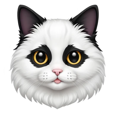 Tuxedo cat with black nose sticker