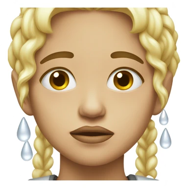 she Crying with white tear drops sticker