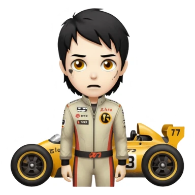 zombie formula racer black hair sticker