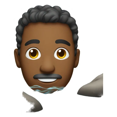 man swimming in river sticker