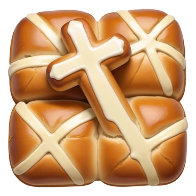 hot cross buns, Easter bread with cross on top sticker