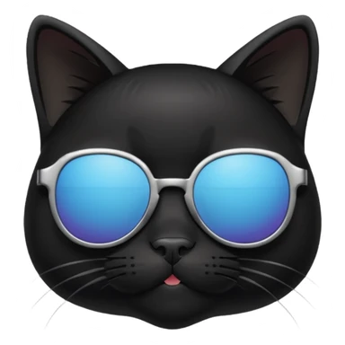 black cat wearing sunglasses, cool attitude sticker