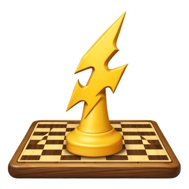 a yellow lightning bolt hitting a chess board sticker