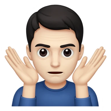 Mischievous evil man with hands infront of face sticker