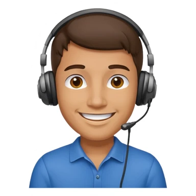 receptionist face guy with headpset sticker