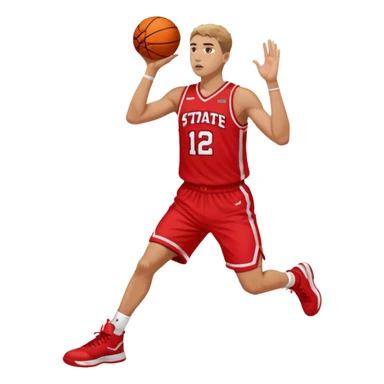 White Nc state basketball player shooting a three sticker