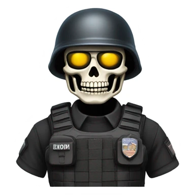 Skeleton swat officer sticker