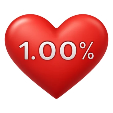 Un cœur au-dessus c'est écrit 100 % sticker