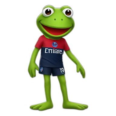 Kermit la grenouille avec un maillot du psg sticker