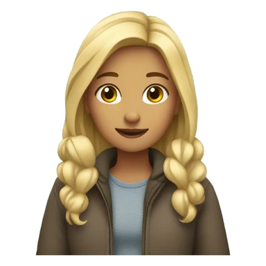 Blonde girl in the mountains with a waterfall sticker