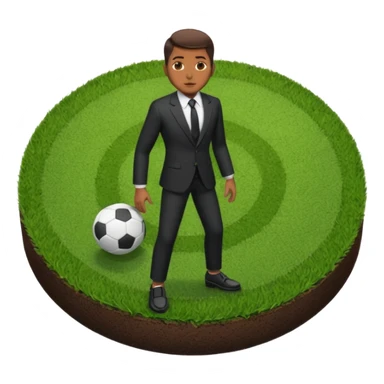 shin padBlack suit shoes circular patch of football grass sticker