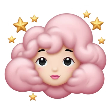 Black cloud with few shiny stars with pink blush sticker