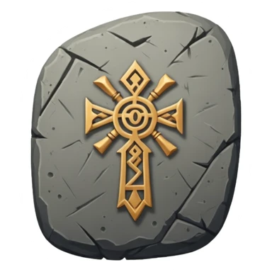 rune stone with mystical symbols sticker