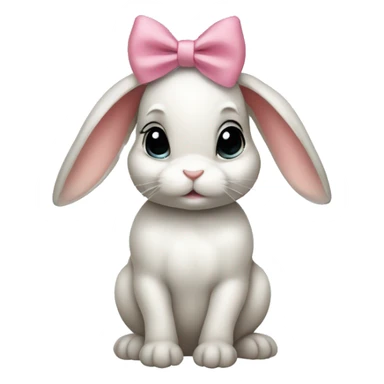 Baby bunny with coquette bow on ear sticker