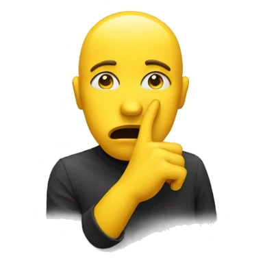emoji of a yellow face holding a finger between lips sticker