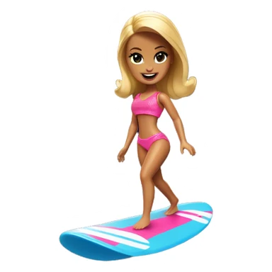 A Barbie surfing on Lava sticker