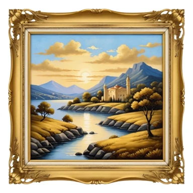 Old painting in the auction sticker