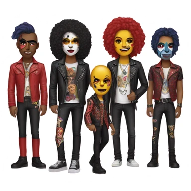 rock band kiss with make-up sticker