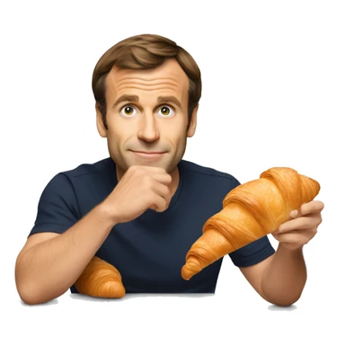 Macron qui mange un croissant sticker