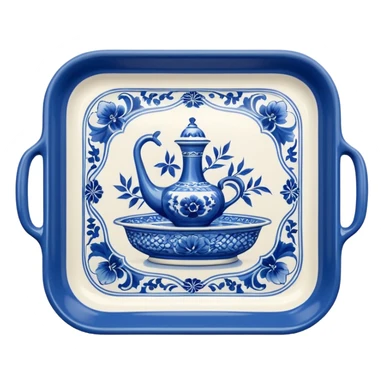 blue porcelain print tray  sticker