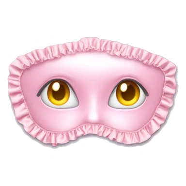 Light pink Frilly satin bedtime mask sticker