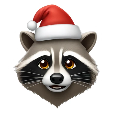 racoon wearing a Santa hat  sticker