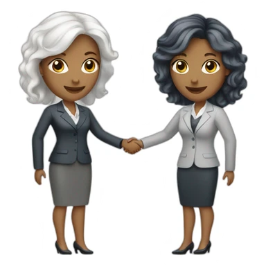 two white business women with different hair colors shaking hands sticker