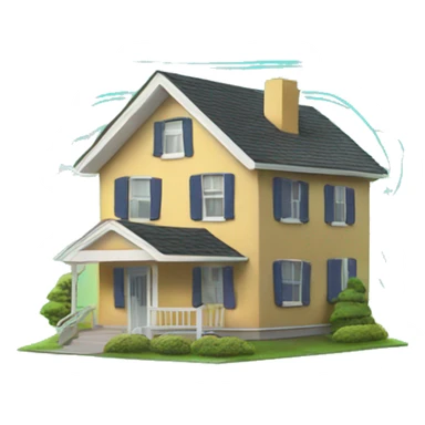 house with radio waves all around it radiation emf sticker