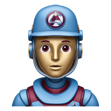 Engineer robot with colorado avalanche hat sticker