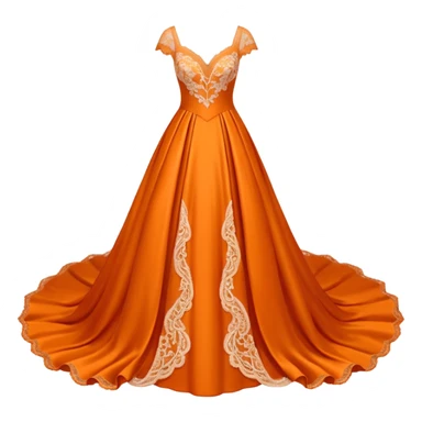 orange wedding dress sticker