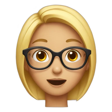 girl surprised glasses sticker