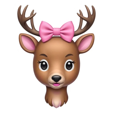  deer with pink bow sticker