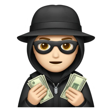 robber with money emojicreated using Al. Copy and paste robber with monev emoii to use or share on Discord and Slack. sticker
