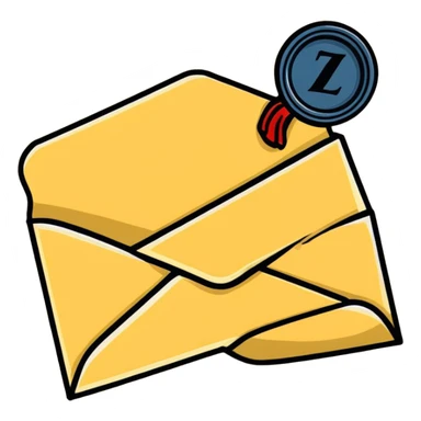 sealed letter with wax seal sticker