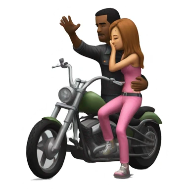 Chopper from gta hugging a girl  sticker