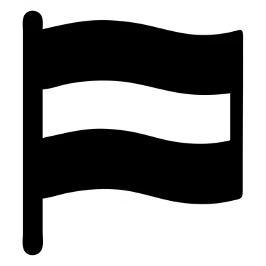 minimal icon of a tricolor flag with three horizontal stripes: black on top, white in the middle, blue on the bottom sticker