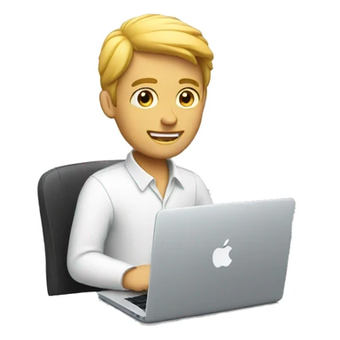 white man working macbook sticker