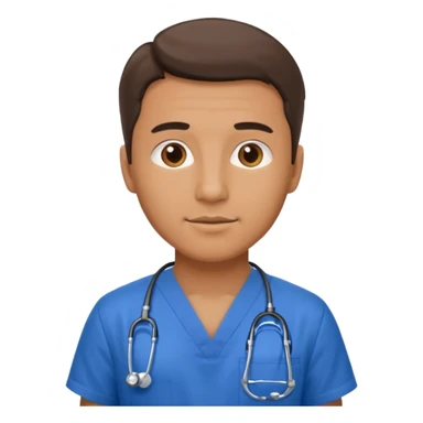 men doctor with wear blue scrub sticker