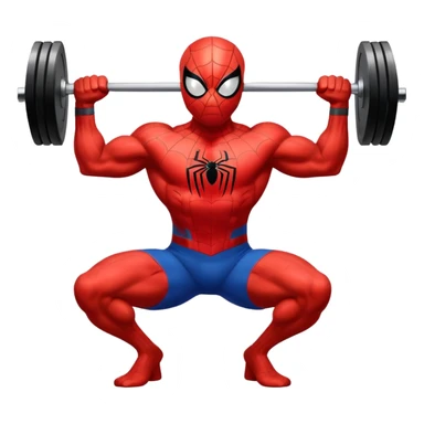 Spider-Man lifting weights at the gym sticker